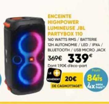enceinte highpower lumineuse JBL partybox 110