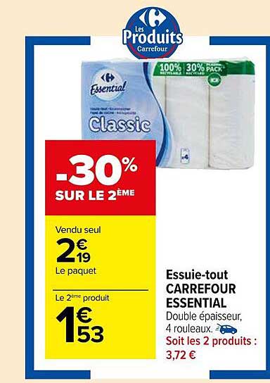 essuie-tout carrefour essential