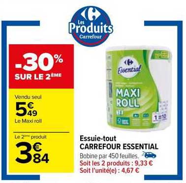 essuie-tout carrefour essential