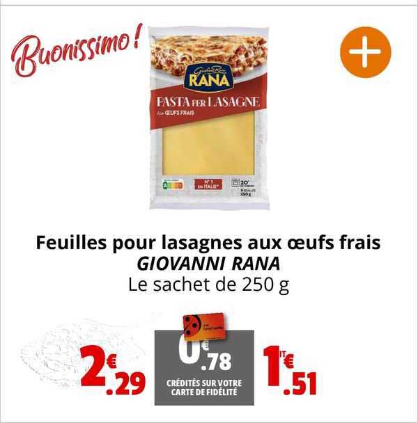 feuilles pour lasagnes aux œufs frais giovanni rana