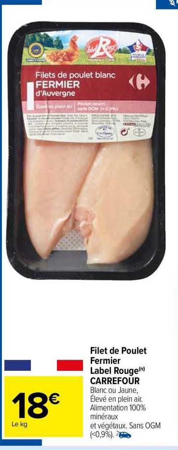 Filet De Poulet Fermier Label Rouge Carrefour