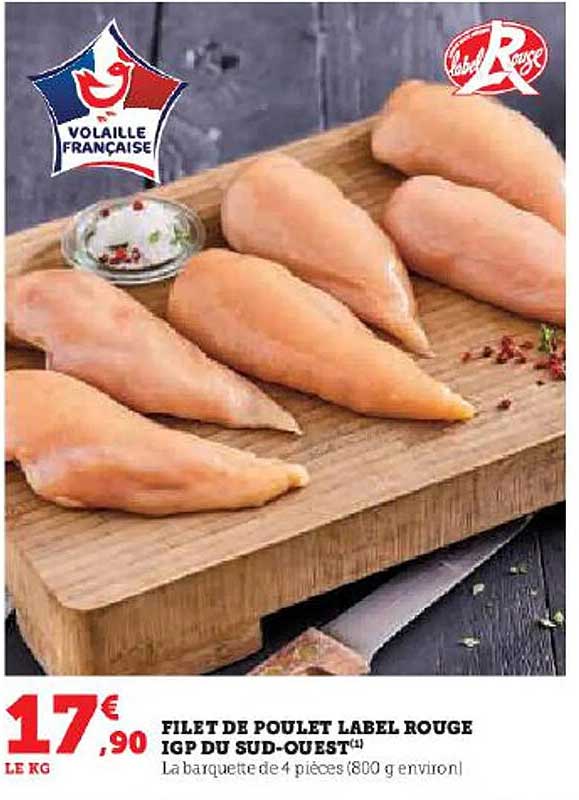 filet de poulet label rouge igp du sud-ouest