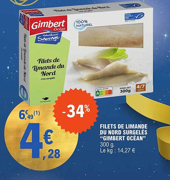 filets de limande du nord surgelés "gimbert océan"
