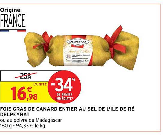 foie gras de canard entier au sel de l'ile de ré delpeyrat