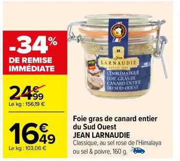 foie gras de canard entier du sud ouest jean larnaudie
