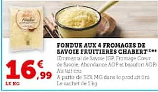 fondue aux 4 fromages de savoie fruitières chabert