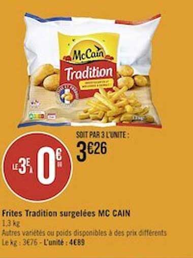 frites tradition surgelées mc cain