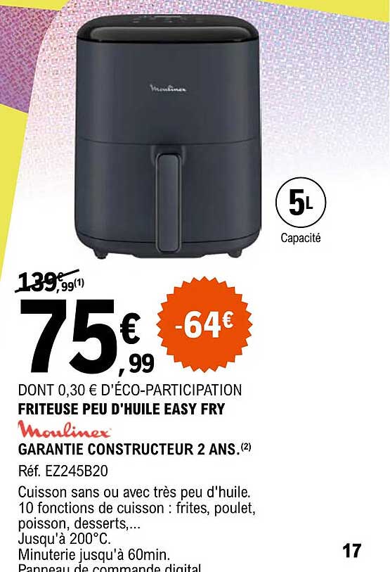 friteuse peu d'huile easy fry moulinex
