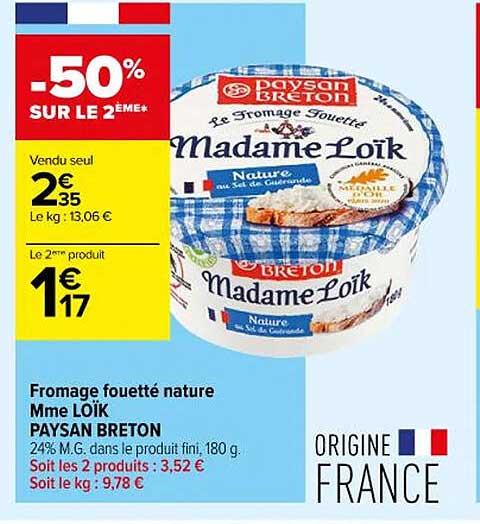 fromage fouetté nature mme loïk paysan breton