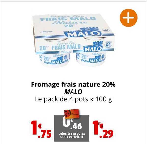 Fromage Frais Nature 20% Malo