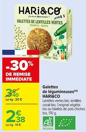 Galettes De Légumineuses Hari & Co