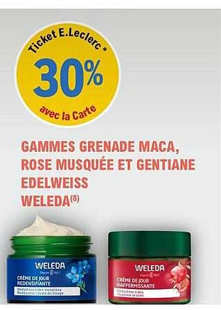 gammes grenade maca, rose musquée et gentiane edelweiss weleda