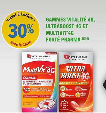 gammes vitalité 4g, ultraboost 4g et multivit'4g forté pharma