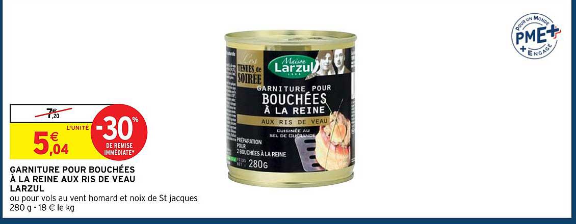 garniture pour bouchées à la reine aux ris de veau larzul