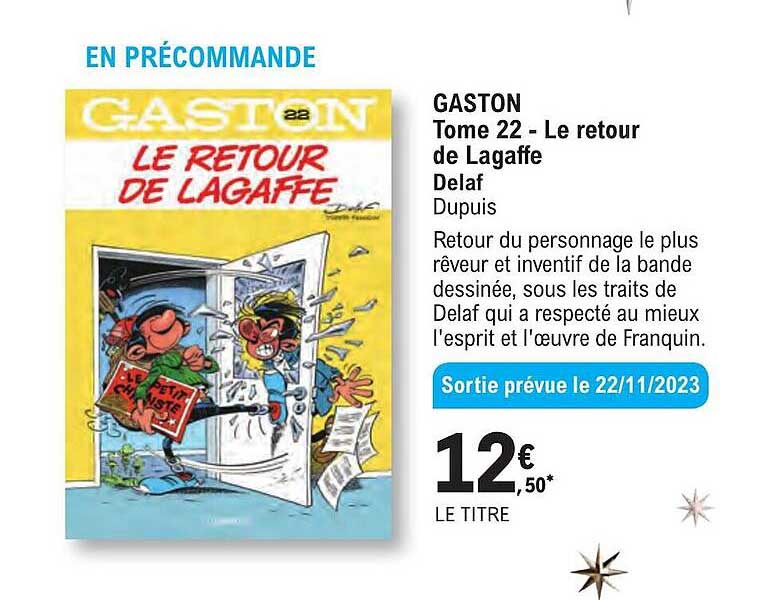gaston tome 22 - le retour de lagaffe - delaf