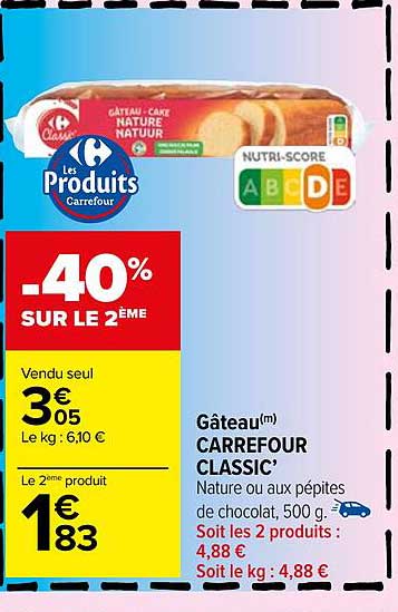 Gâteau Carrefour Classic'