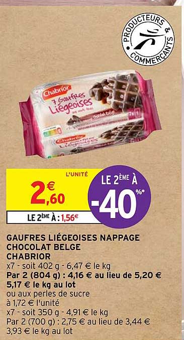 gaufres liégeoises nappage chocolat belge chabrior