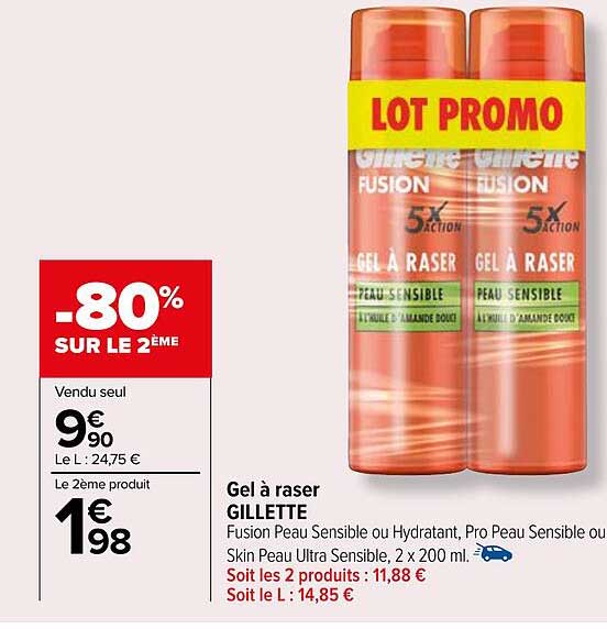 gel à raser gillette