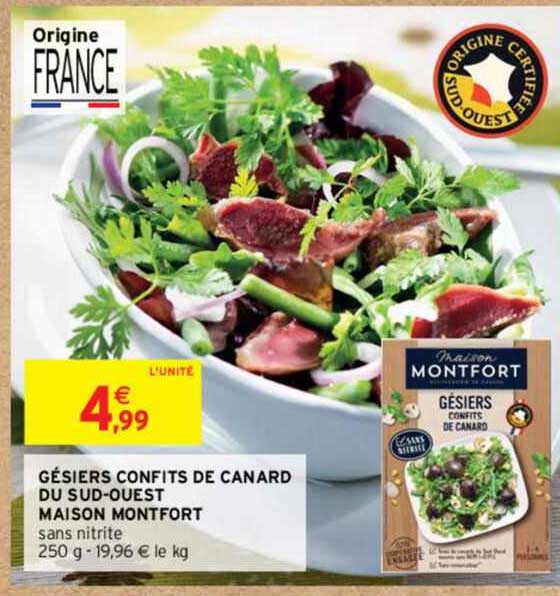 gésiers confits de canard du sud-ouest maison montfort