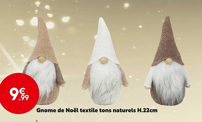 gnome de noel textile tons naturels