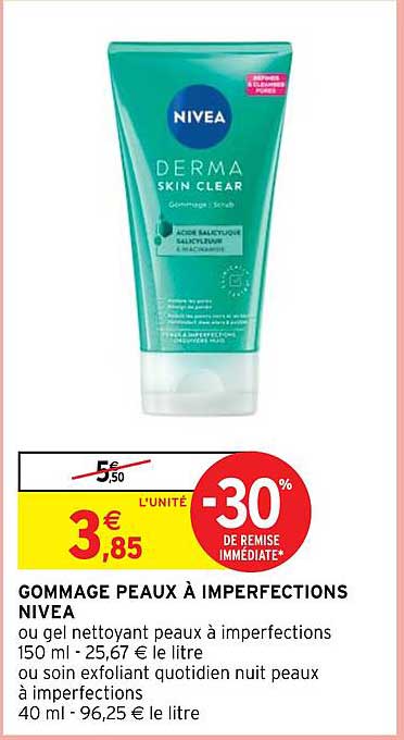 gommage peaux à imperfections nivea