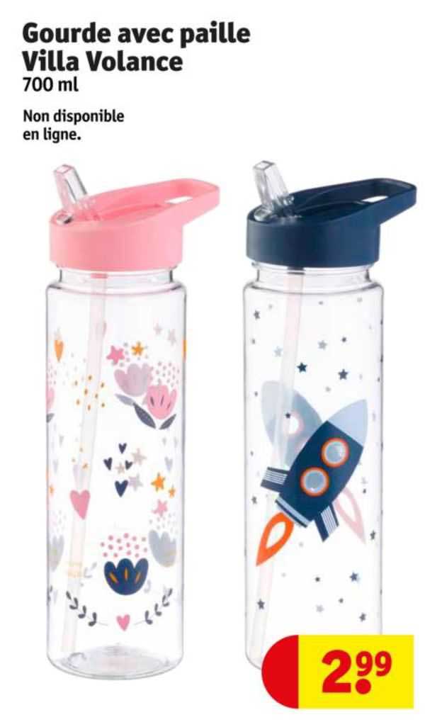 gourde avec paille villa volance