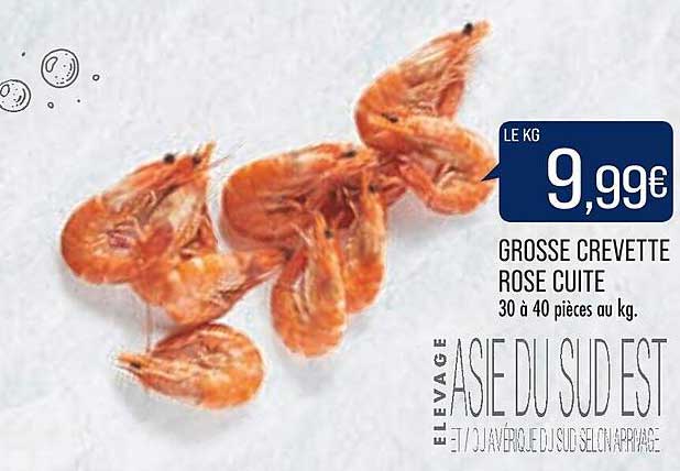 grosse crevette rose cuite