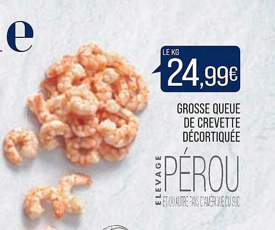 grosse queue de crevette décortiquée