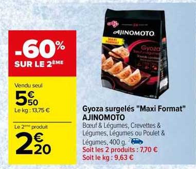 gyoza surgelés "maxi format" ajinomoto