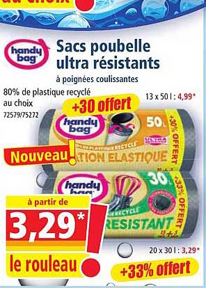 handy bag poubelle ultra resistants