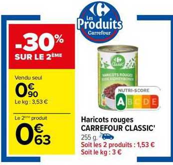 Haricots Rouges Carrefour Classic'