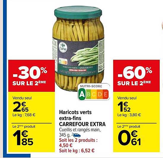 haricots verts extra-fins carrefour extra