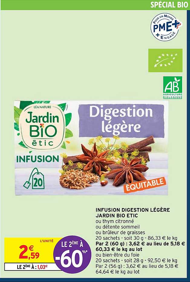 infusion digestion légère jardin bio etic