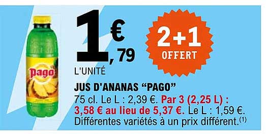 jus d'ananas "pago"