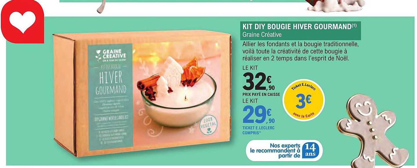kit diy bougie hiver  gourmand graine creative