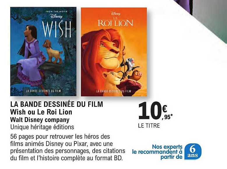 la bande dessinée du film - wish ou le roi lion, walt disney company