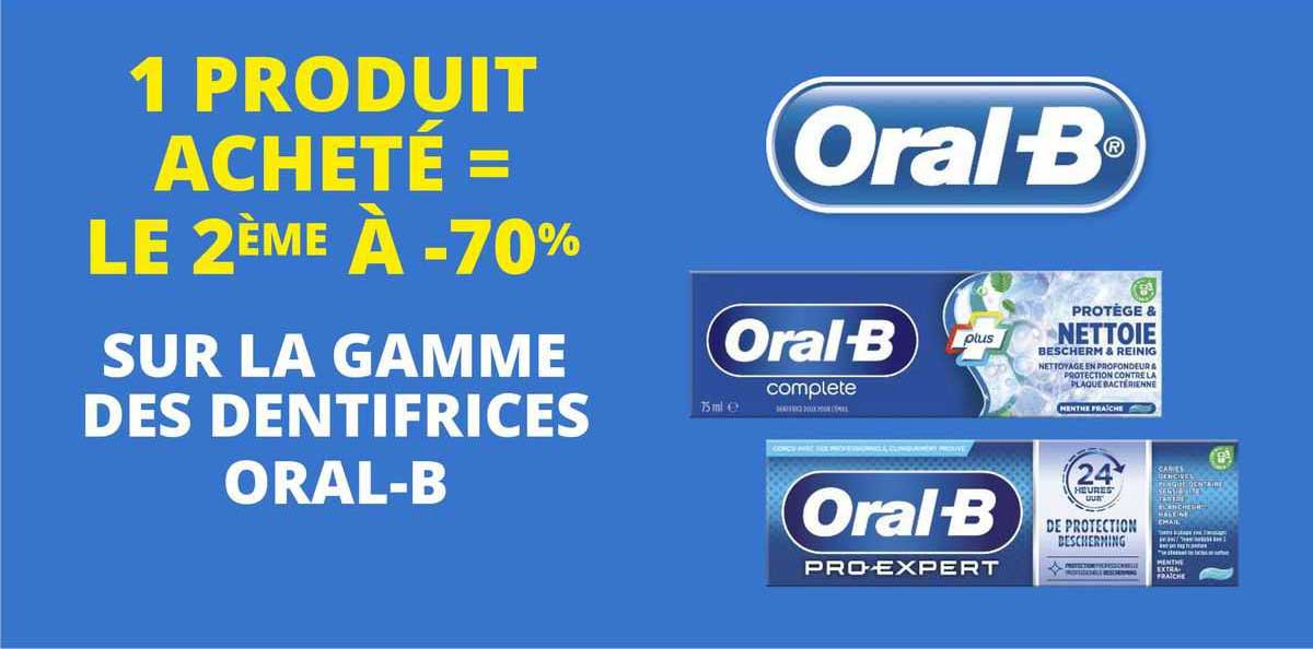la gamme des dentifrices oral-b