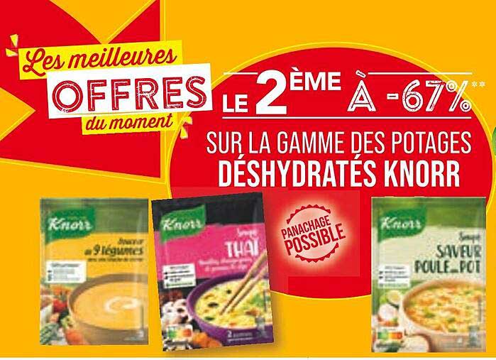 la gamme des potages déshydratés knorr