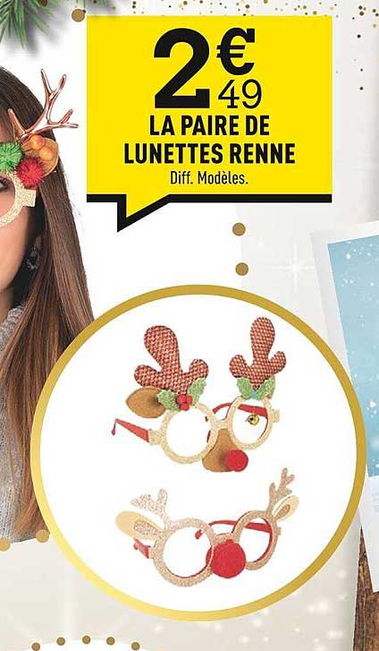 la paire de lunettes renne