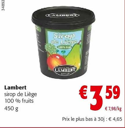 lambert sirop de liège 100% fruits