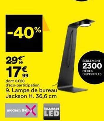 lampe de bureau jackson h. 36,6 cm moder living