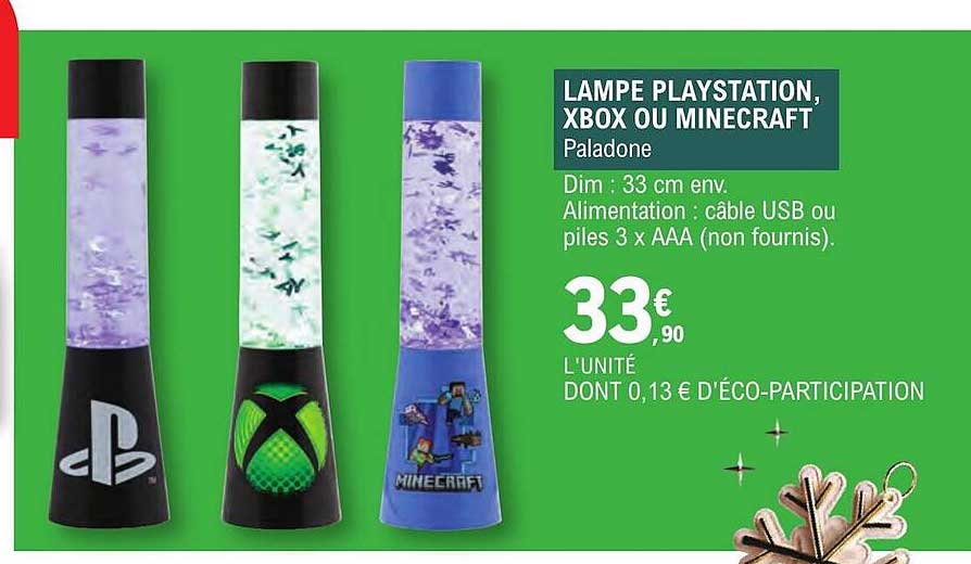 lampe playstation, xbox ou minecraft