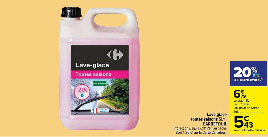 lave glace toutes saisons 5 l carrefour