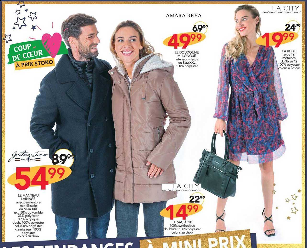 Le Manteau Lainage, Le Sac à Zip, Le Doudoune Mi-longue, La Robe