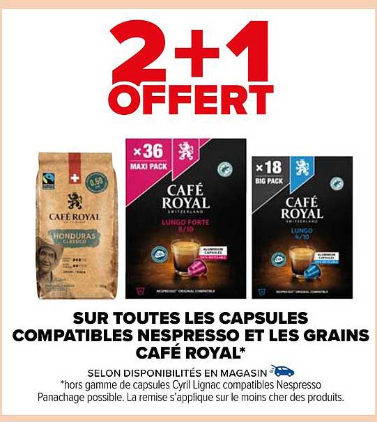 les capsules compatibles nespresso et les grains café royal