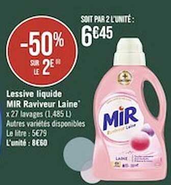 lessive liquide mir raviveur laine