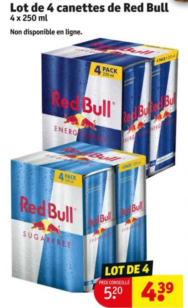 lot de 4 canettes de red bull