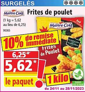maitre coq frites de poulet