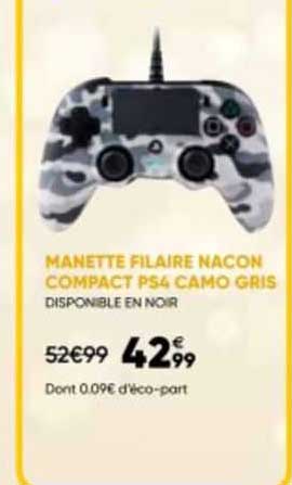 manette filaire nacon compact ps4 camo gris