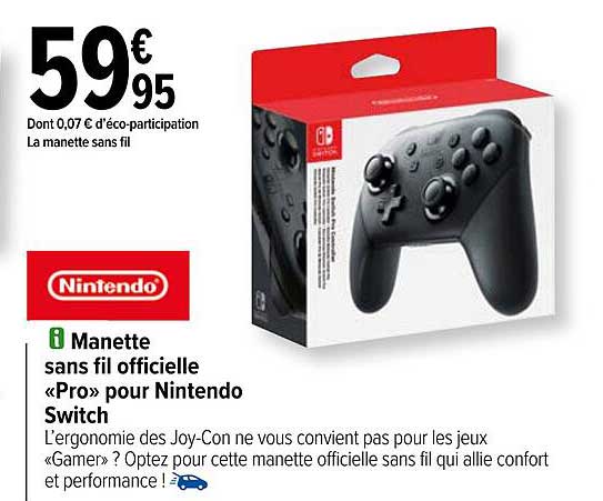 manette sans fil officielle «pro» pour nintendo switch